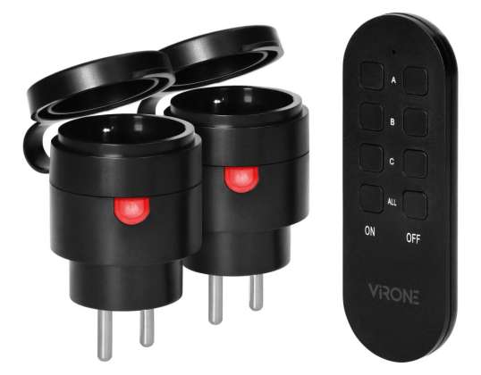 A set of MINI wireless sockets. controlled by remote control 2 1. 2300W. IP44