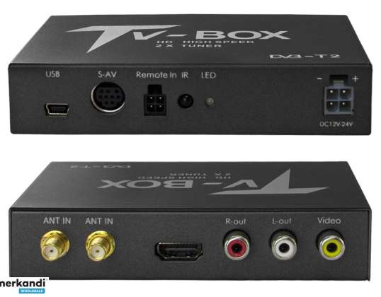 Tuner de télévision numérique pour voiture DVBT/T2 HEVC/H.265 USB HDMI AV