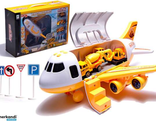 Transportflugzeug 3 Autos Baufahrzeuge