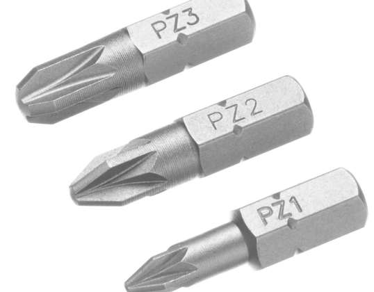 Καταλήξεις κατσαβιδιών pozidriv pz1.2.3/25  3τεμ.