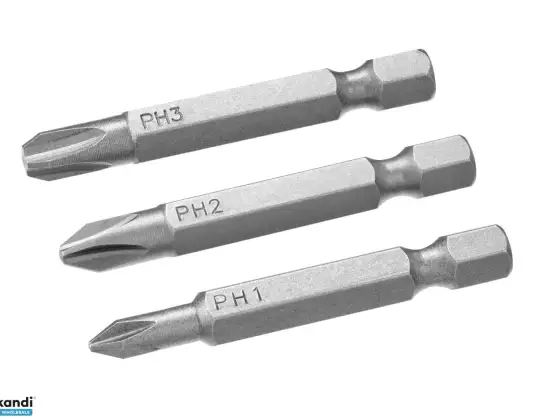 Schraubendreher-Bits Philips Set PH1.2.3/50 3-tlg.