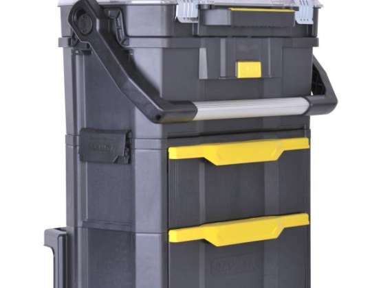 Modularer Arbeitsbereich auf Rädern 2-in-1 mit Organizerkiste