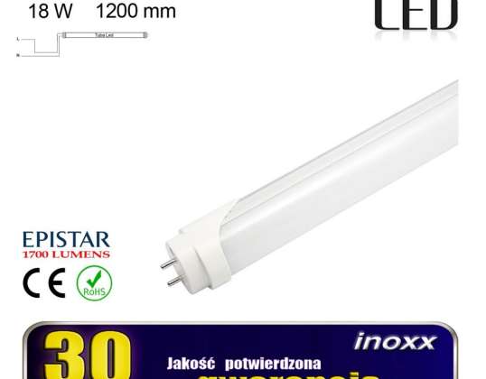 Tube LED 120cm 18W 3000K T8 G13 Aluminium Chaud Unidirectionnel