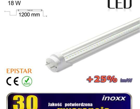 LED-Röhre 120 cm 18W T8 4000K G13 neutral transparent
