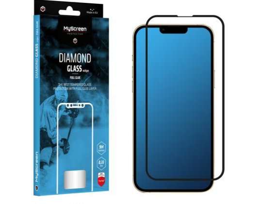 Захисне скло MyScreen DIAMOND GLASS LITE edge FULL GLUE чорне для Apple iPhone 13/13 Pro 6.1"