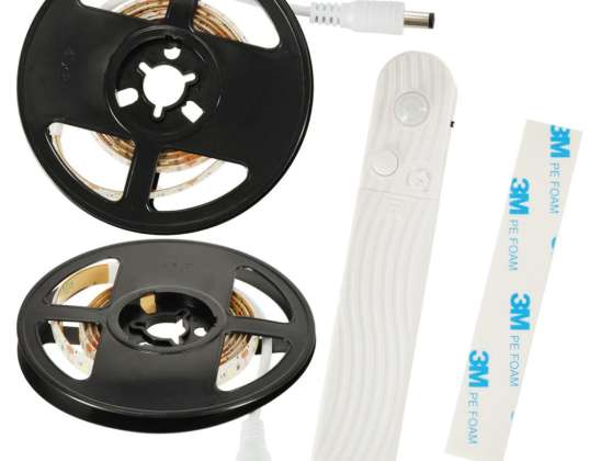 LED sloksnes ūdensnecaurlaidīgs akumulators Darbināms USB kustības sensors 1M 59LED silti balts