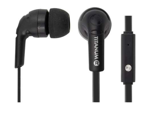 TH109K Écouteurs intra-auriculaires avec microphone noir Titanum
