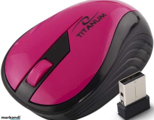 TM114P Bezvadu pele 2.4GHz 3D optiskā USB Rainbow rozā