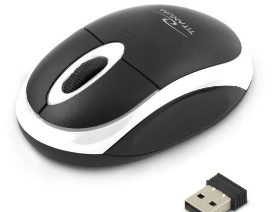 TM116W Traadita hiir 2.4GHz 3D optiline USB Vulture must-valge