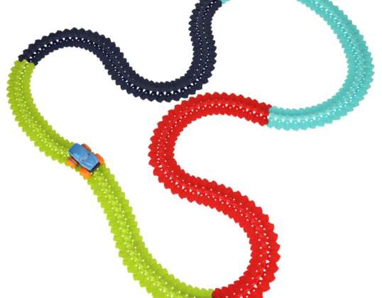 Pista de carreras toboganes flexibles para coches 198el. 132cm