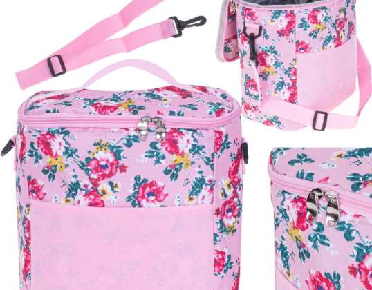 Sac isotherme pour le déjeuner repas plage petit déjeuner pour pique-11L rose avec des fleurs