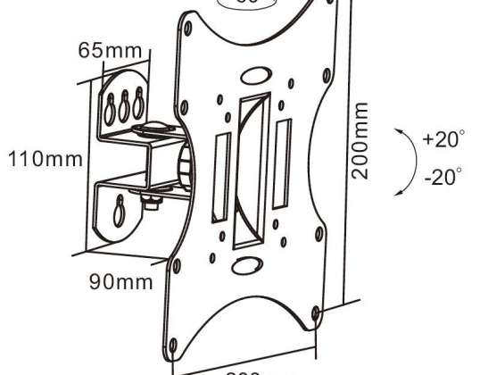 Veggfeste 23 43" svart LCD UCH0041