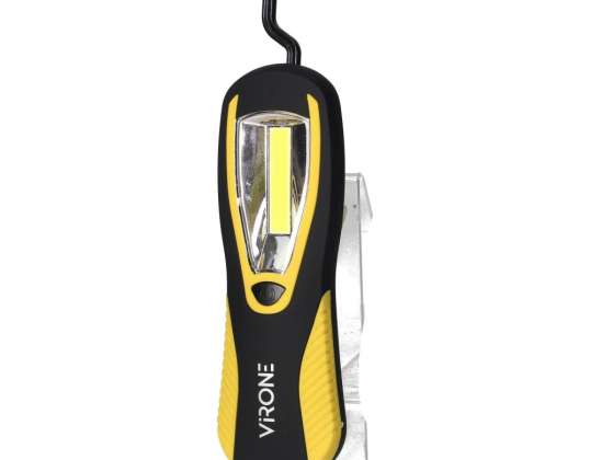Arbejdslampe LED COB 3W. 200lm. 3 x AA magnet. krog