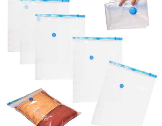 Sacs sous vide pour vêtements, 5 pièces, 60x80cm