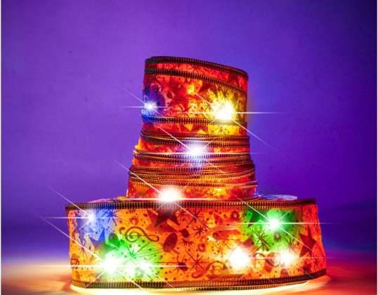 Band dekorativ LED-remsa 10m 100LED julbelysning Juldekoration flerfärgad batteridriven