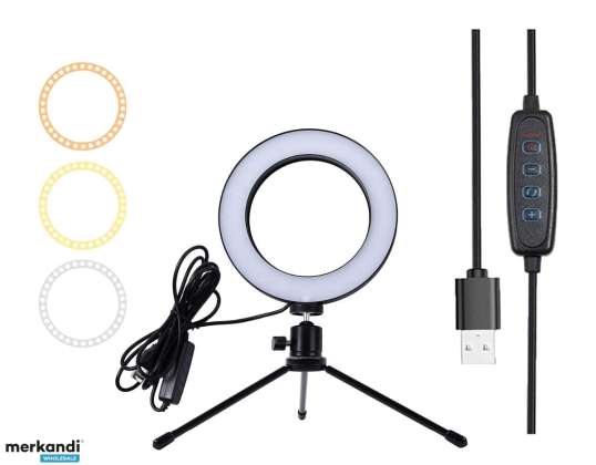 ZD67B Lampada a cerchio 16cm LED treppiede