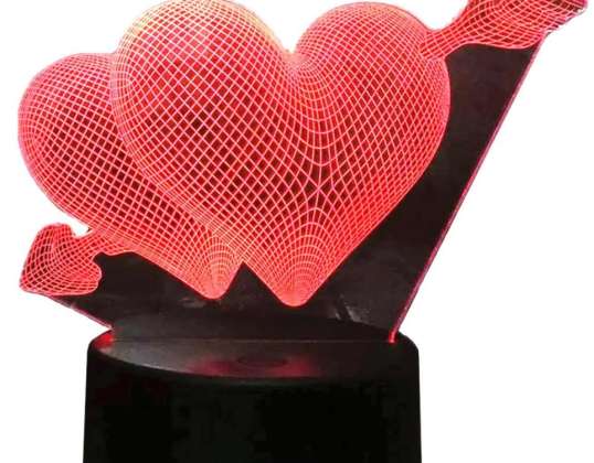 ZD98E Sydän 3d led-yövalo