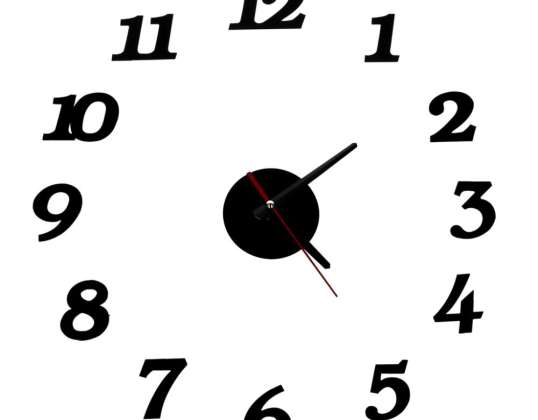 Vægur Stick-on Sort 12 timer moderne