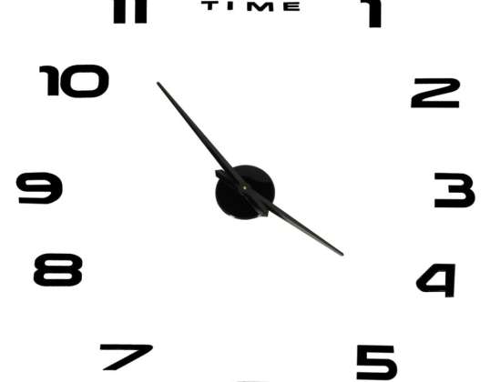 Stick-on wall clock large 80 120cm black 12 digits