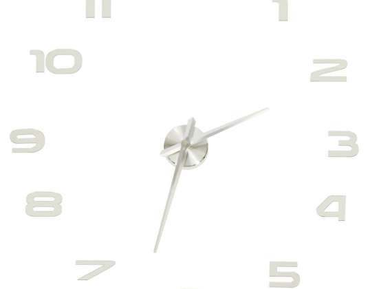 Large sticker wall clock, 80-120 cm, silver, 12 digits