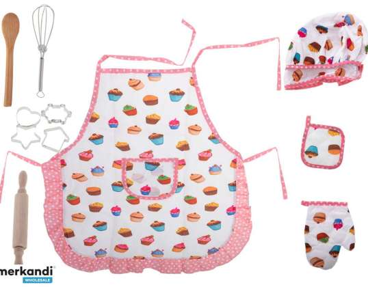 Kids Chef Kit Apron Chef's Hat Oven Mitt Tilbehør