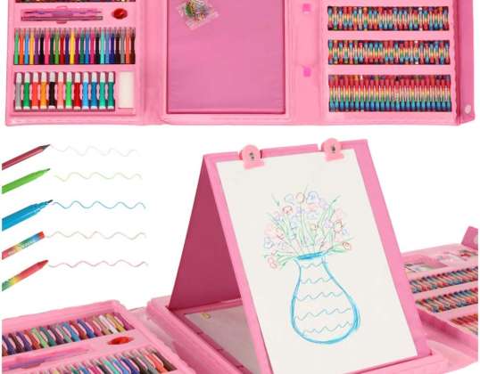 Kunstset zum Malen im Koffer, 208-teilig, rosa