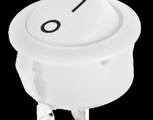 Konnektör Rocker Anahtarı Yuvarlak R5 0 1 Beyaz 6A / 250V LX3049B