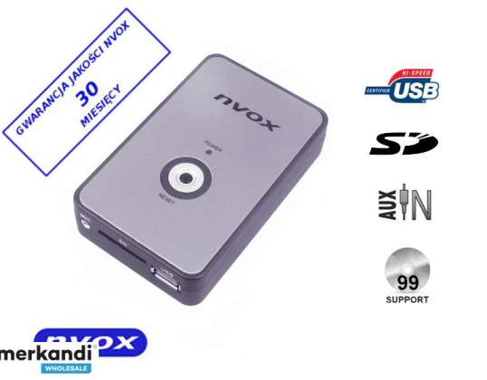 Zmieniarka cyfrowa emulator MP3 USB SD FIAT 8PIN...  NVOX NV1080A FIAT 8PIN