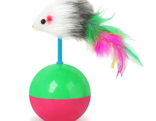 ZW9 Jouet pour chat balle souris plumes