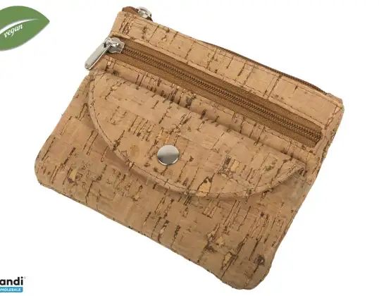 Schlüsseltasche mit Ring + Hartgeldfach - veganes Korkmaterial - nachhaltig