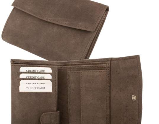RFID Protection - Hunterleder Hochformat Geldbörse mit Überschlag