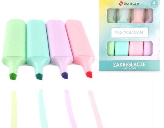 FOSFORLU KALEM PASTEL KILIF 4x PASTEL İŞARETLEYICILER RENKLER PASTEL FOSFORLU KALEMLER
