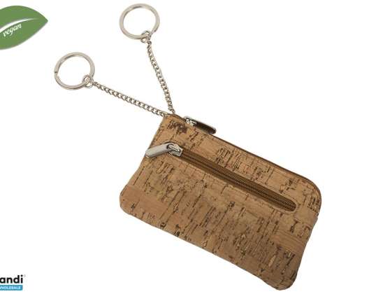 Schlüsseltasche mit 2 Ringen - veganes Kork MMaterial - nachhaltig