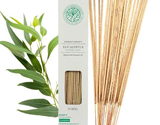WIEROOKSTOKJES GEPARFUMEERDE EUCALYPTUS WIEROOK 25 stuks NATUURLIJKE PAYCZKI WIEROOK