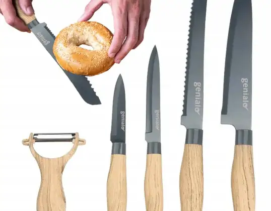 SET OF 4 KITCHEN KNIVES + PEELER VERY SHARP KITCHEN KNIVES