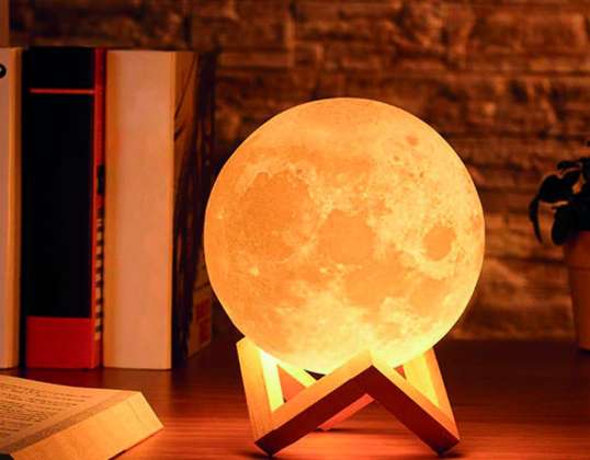 Lámpara Luna 16 Colores Mando Distancia