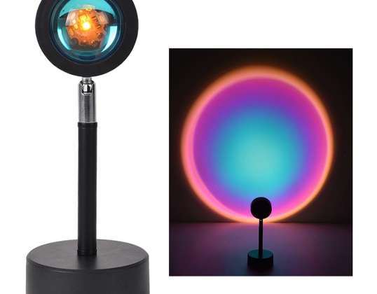 Sunset Lamp Lámpara de proyector de luz con USB Color ajustable Rotación de 360° LED romántica