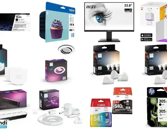 Lot de 750 unités de fournitures informatiques  lumière et audio pe...