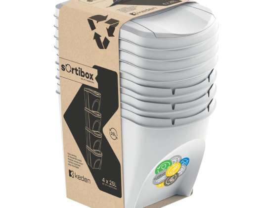 Сміттєвий контейнер SORTIBOX 4x25L сірий IKWB25S4 427C