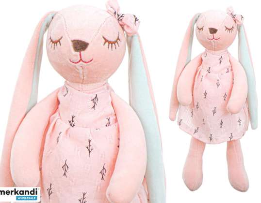 Pink rabbit plush mascot 35cm
