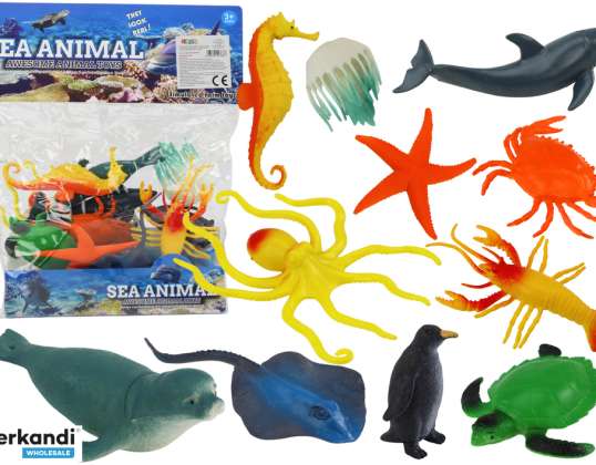 Figurine sous-marine animaux marins Set 12 pièces