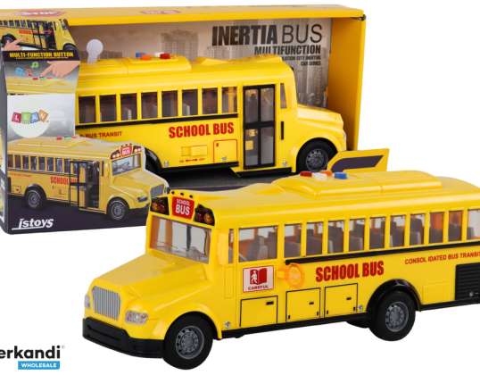 Schoolbus 1:16 Friction Drive Te openen Deurlichten Klinkt Geel