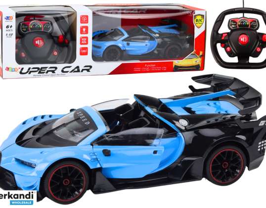 Voiture de Sport RC 1:12 avec Portes Ouvrantes Bleue