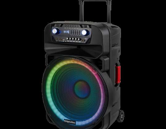 Active speaker column with 2 wireless microphones UHF SD Bluetooth FM USB LED 60 Watt