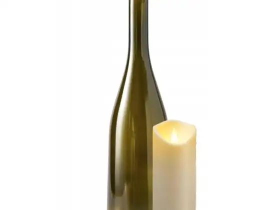DECORATIEVE WIJNFLES MET KAARS LED KAARS KANDELAAR FLES STOP