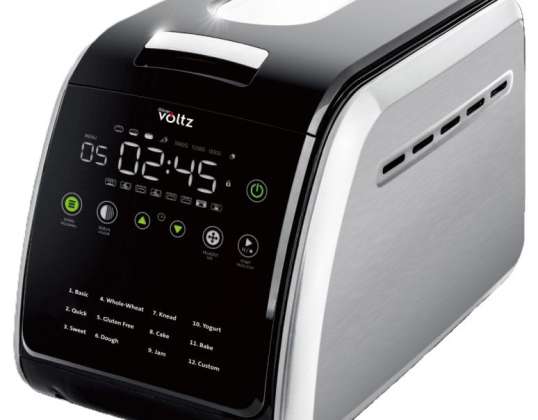 Oliver Voltz OV51446A, Bread maker, 850W, 12 programs, LCD display, Timer, Black/Silver