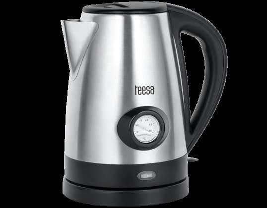 Electric kettle with water temperature indicator TEESA stainless steel 2200W 1.7L