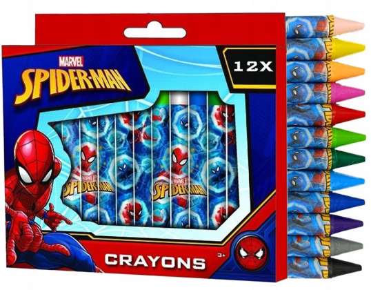 WAX KLEURPOTLODEN 12 KLEUREN SPIDER-MAN KLEURPOTLODEN