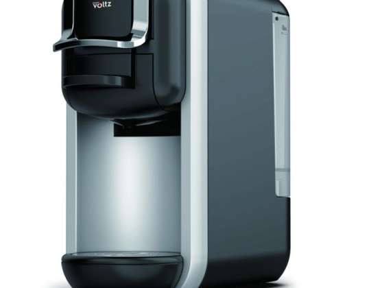 Oliver Voltz OV51171J8R, 8-in-1 Coffee Maker, 1450W, 19 bar, 5 adaptors, Black/Inox