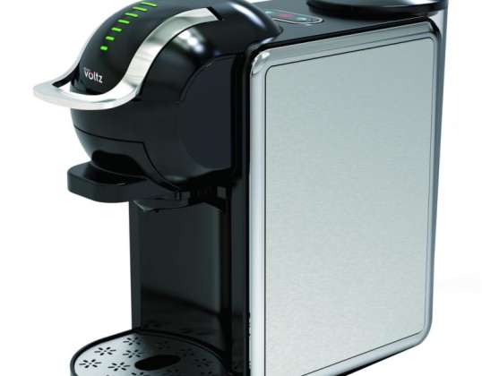 Oliver Voltz OV51171K8R, 8-in-1 Coffee Maker, 1450W, 19 bar, Water tank capacity: 0.8L, 5 adaptors, Inox/Black